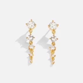 Selena Gold Crystal Drop Earrings