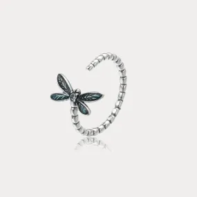 Silver Dragonfly Ring