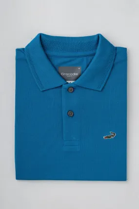 Slim Fit Short Sleeves - Casual Polo - Blue Methly