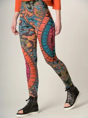 Tie Dye Leggings - Turquoise & Rust