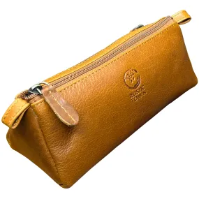 Tom Leather Pencil Case - Zippered Pen Pouch (Cognac)