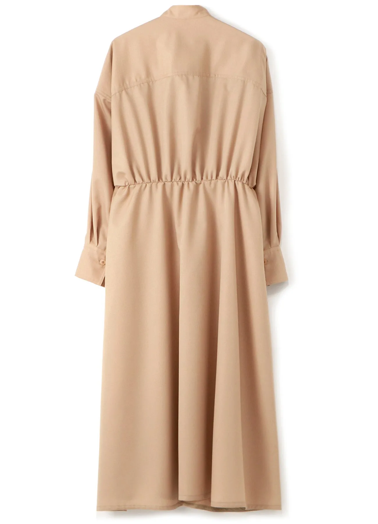 Y'sPINK WOOL MOHAIR GABARDINE GATHER DRESS