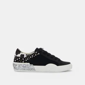 ZINA STUD SNEAKERS BLACK LEATHER - re:vita